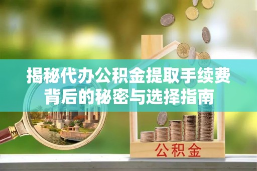 雨山揭秘代办公积金提取手续费背后的秘密与选择指南